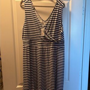 Striped Blue and White Women's Dress